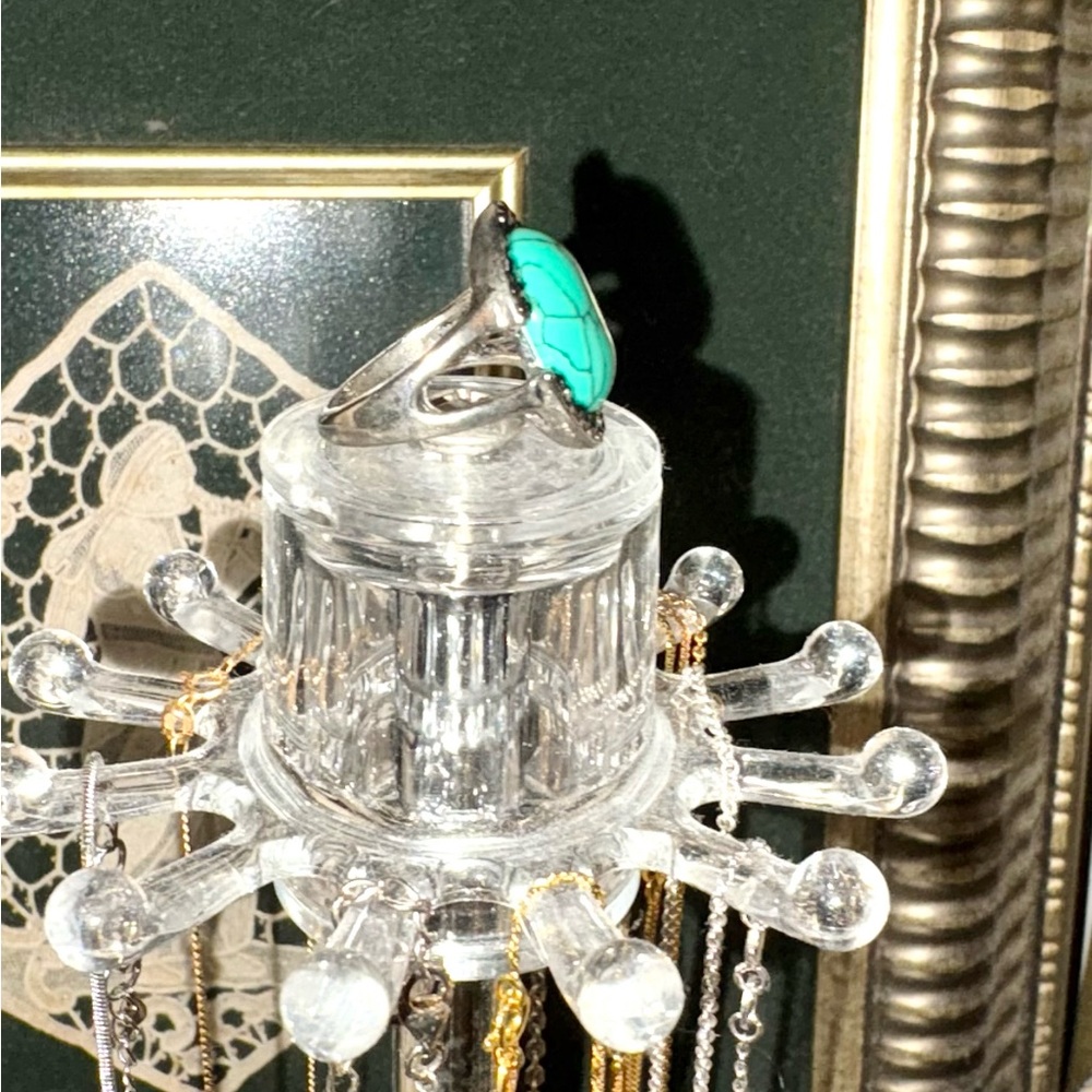 Turquoise And Silver Statement Ring - image 2